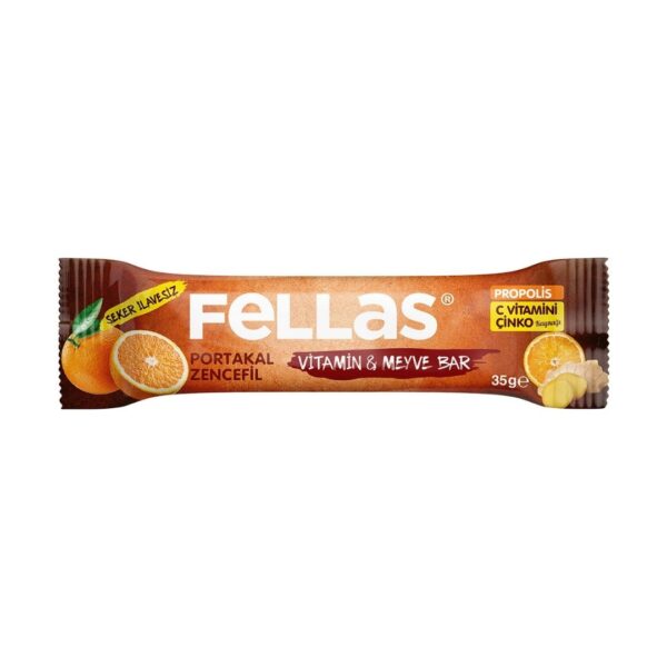 Fellas Vitamin ve Meyve Bar Portakal Zencefil 35 gr 8681185086274
