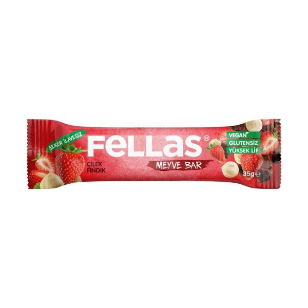 Fellas meyve bar çilek ve fındık 35 gr 8684207695041