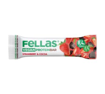 Fellas Vegan Protein Bar – Çilek & Kakao 40 Gr
