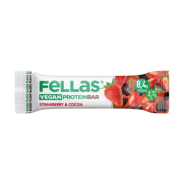 Fellas vegan protein bar çilek ve kakao 40 gr 8683200063956