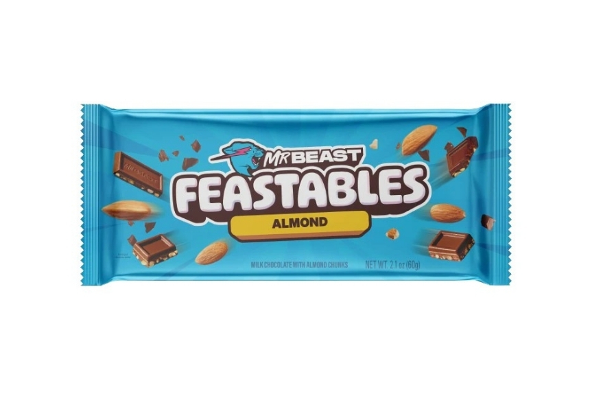 Feastables Mr Beast Almond Chocolate with Almond Chunks 60gr 3 Feastables Mr Beast Almond Chocolate with Almond Chunks 60gr