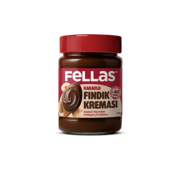 Fellas Kakaolu Fındık Kreması 315gr 3 Fellas Kakaolu Fındık Kreması 315 Gr kavanoz yoğun kakao aromalı