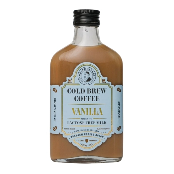 HASAN EFENDİ COLD BREW COFFEE VANILLA 190ML 3 Hasan Efendi Cold Brew Coffee Vanilla 190ml vanilyalı soğuk demleme kahve