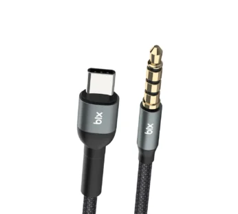 BİX TAU Type-C 3.5 mm Aux Hİ-Fİ Ses Kablosu Siyah 1 m