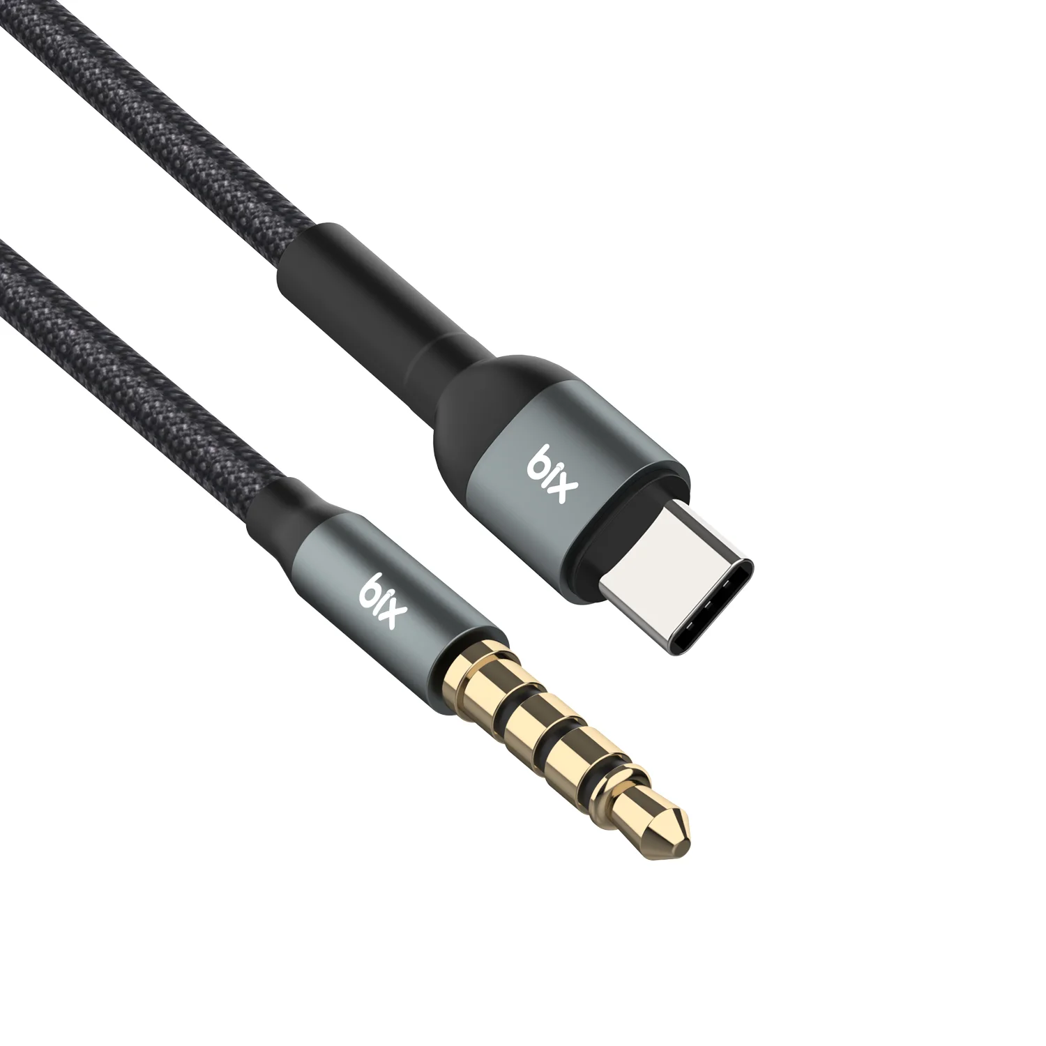 BİX TAU Type-C 3.5 mm Aux Hİ-Fİ Ses Kablosu Siyah 1 m 4 BİX TAU Type-C 3.5 mm Aux Hi-Fi Ses Kablosu