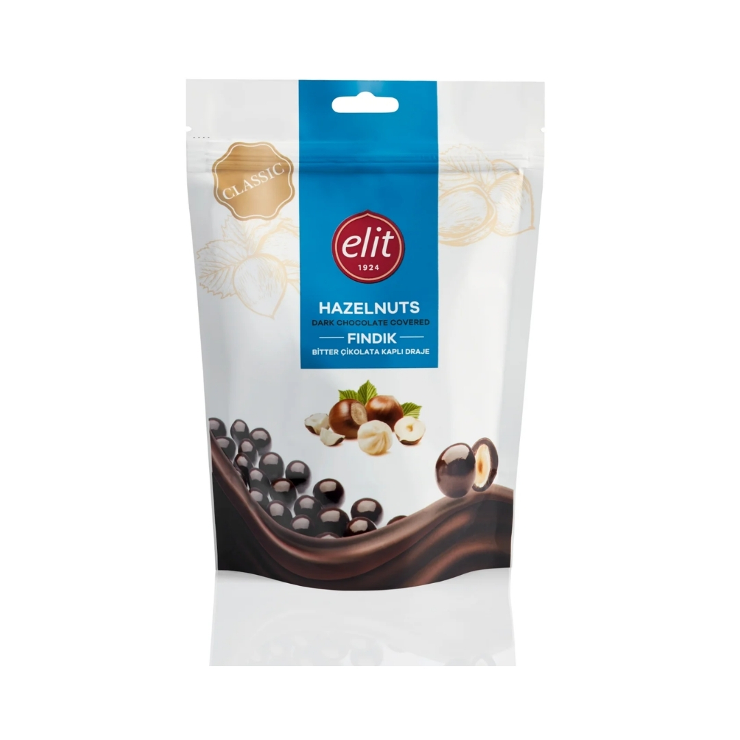 Elit Fındıklı Bitter Draje 125 gr 3 Elit Bitter Çikolatalı Fındıklı Draje 125 gr
