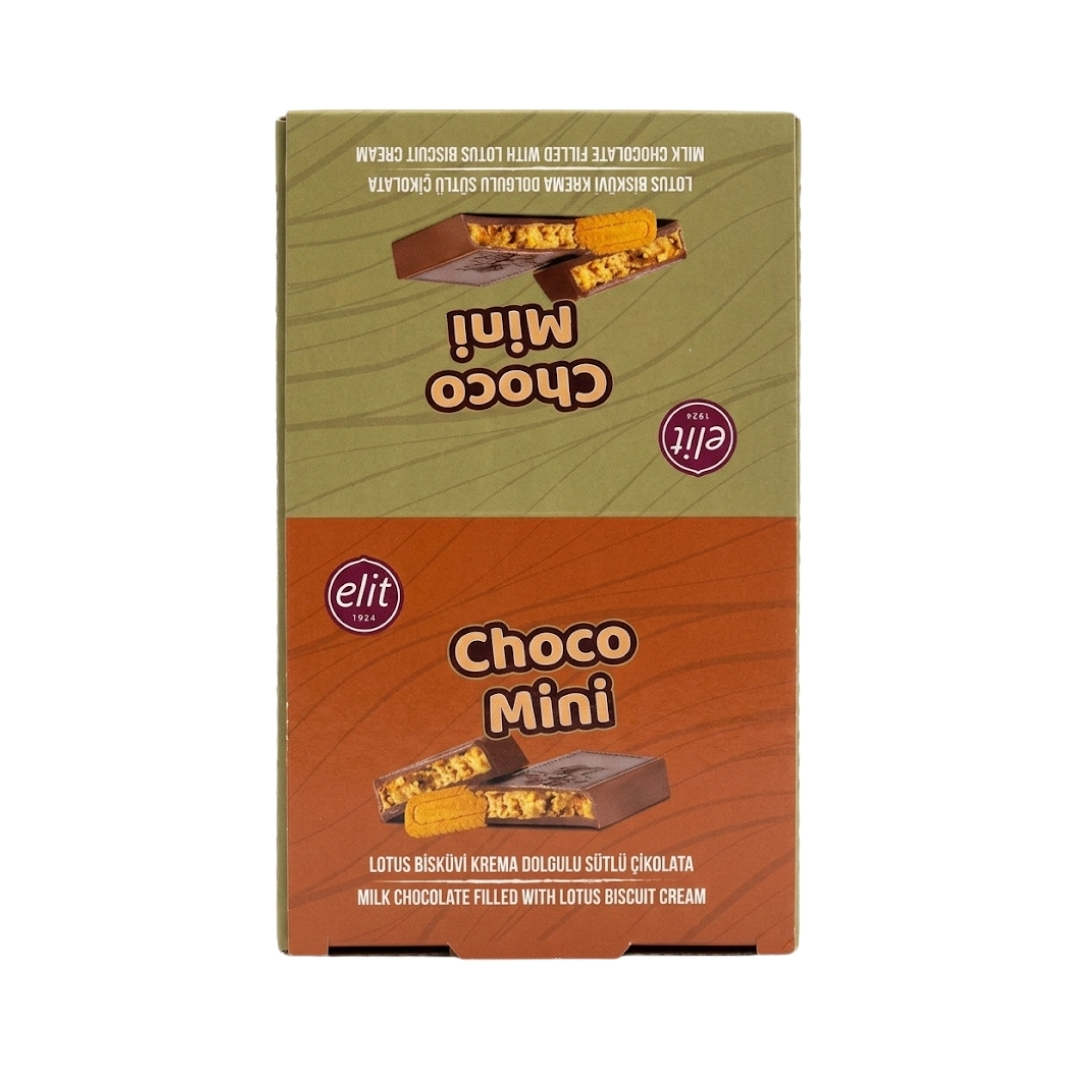 Elit Choco Mini Lotus Bisküvi Krema Dolgulu Sütlü Çikolata 30gr 24'lü Set Glutensiz 4 Elit Choco Mini Lotus Bisküvi Krema Dolgulu Sütlü Çikolata 30gr 24'lü Kutu