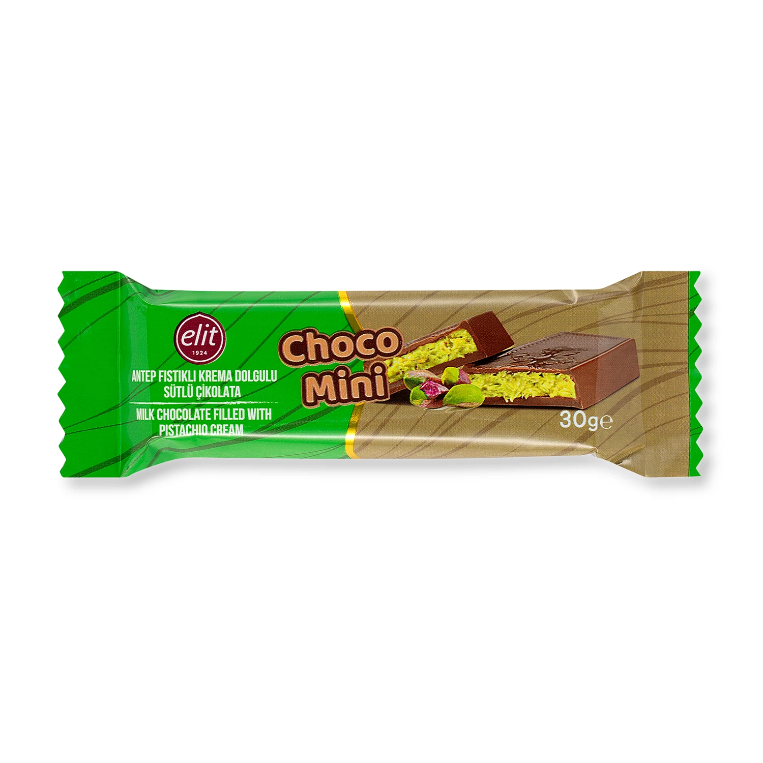 Elit Choco Mini Fındıklı Krema Dolgulu Sütlü Çikolata 30g 24'lü 3 Elit Çikolata Choco Mini Antep Fıstıklı Krema Dolgulu Sütlü Çikolata 30g 24'lü Set Glutensiz