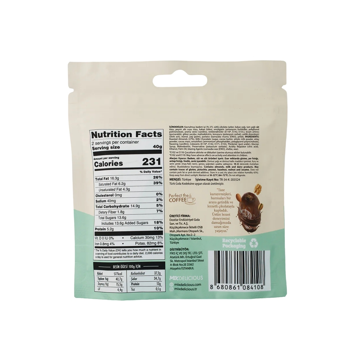 Mix Renkli Badem Draje Mix 80 Gr 4 MİX RENKLİ BADEM DRAJE MİX 80GR İçerik