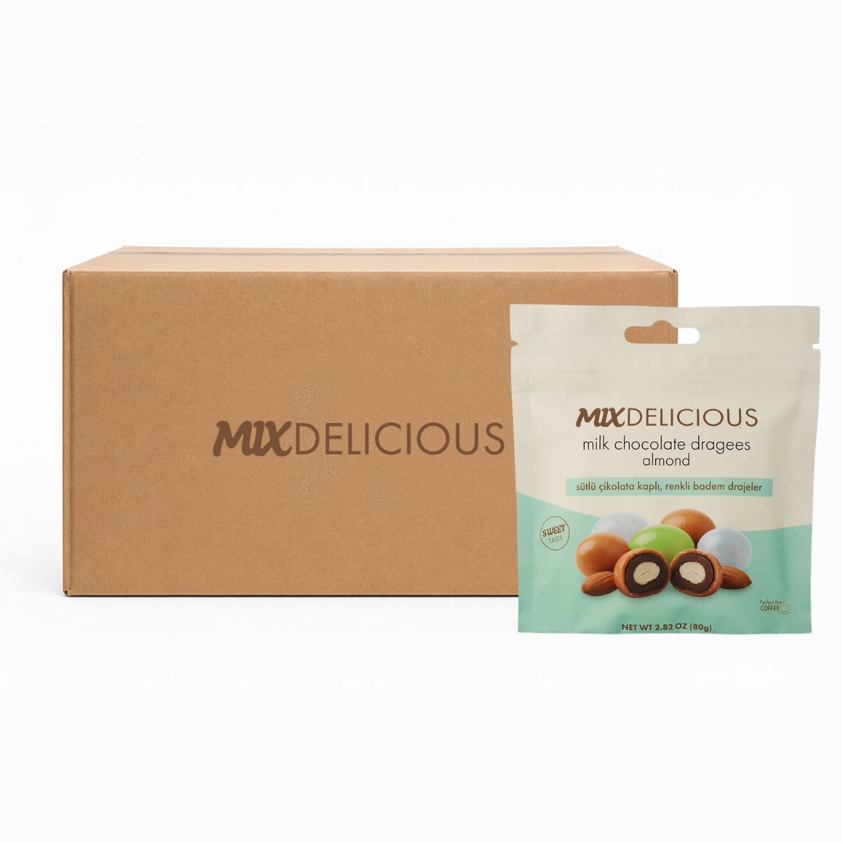Mix Renkli Badem Draje Mix 80 Gr 12'li 3 MİX RENKLİ BADEM DRAJE MİX 80GR 12Lİ