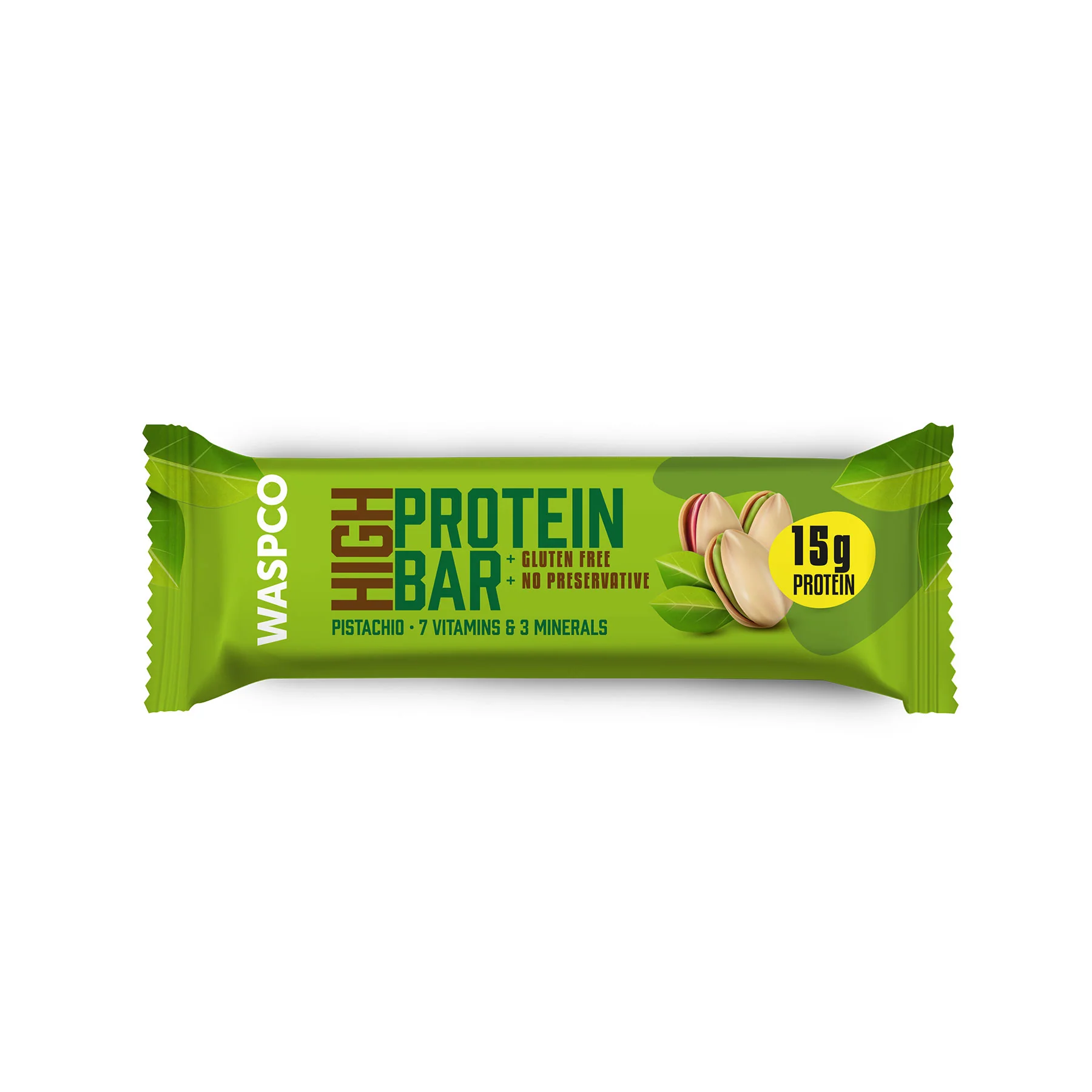 Waspco Antep Fıstıklı Yüksek Protein Bar 50gr 3 Waspco Antep Fıstıklı Yüksek Protein Bar 50gr